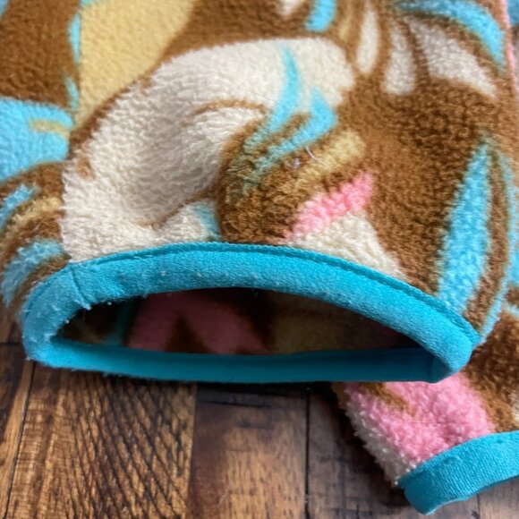 Patagonia Synchilla Snap T Womens Large Multicolor Feather Print Fleece Pullover - Picture 4 of 5